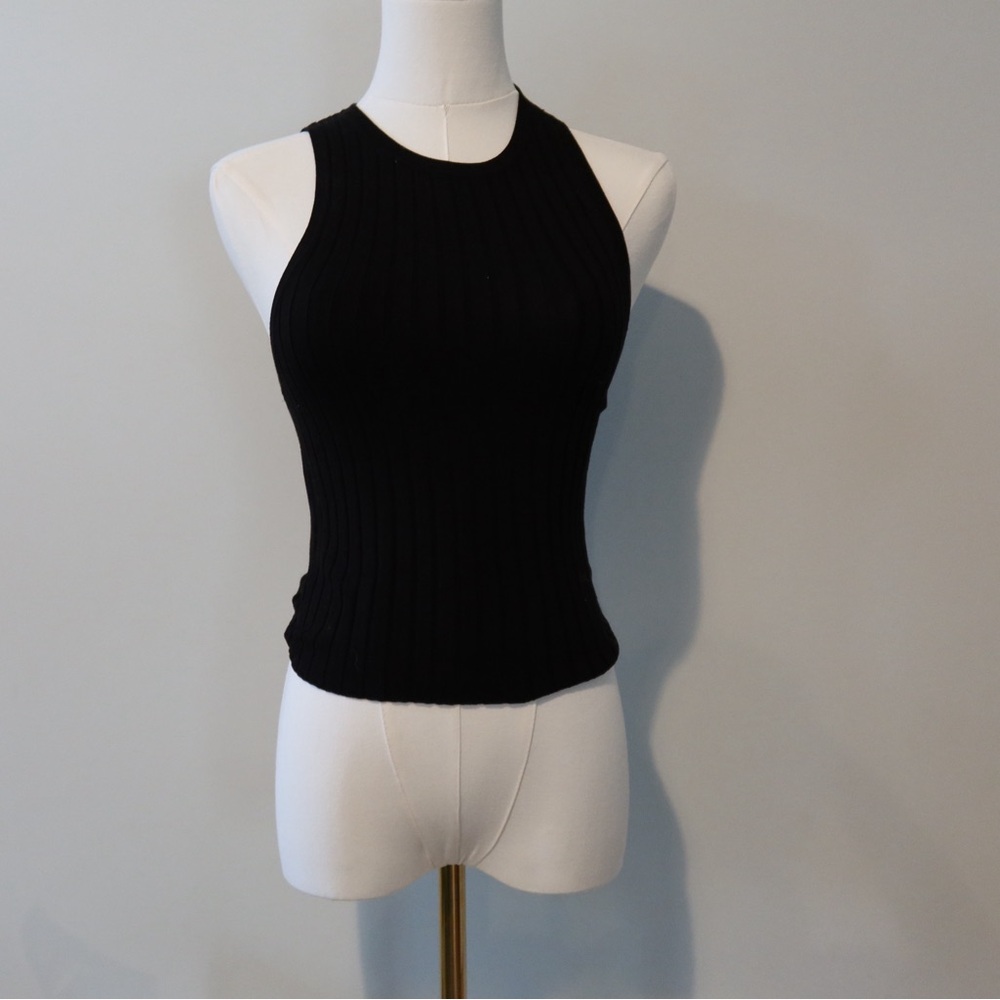 H&M Black Ribbed Sleeveless Top